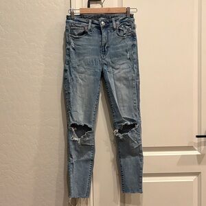 American Eagle Outfitters Light Blue Distressed Jeans